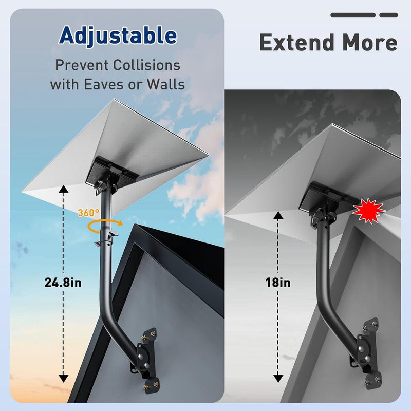 WTPGTI Starlink Gen 3 Mount, Lengthening 360° Adjustable Starlink Mounting Kit Compatible with V3 Standard Dish, Wall Mount/Roof for Starlink Internet Kit Satellite - Image 3